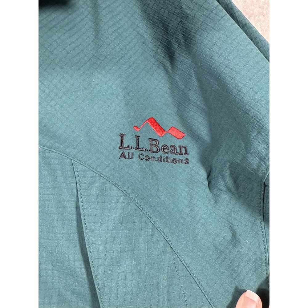LL Bean All Conditions Jacket Mens Large Blue Green Goretex Outdoors Full Zip - Picture 8 of 13